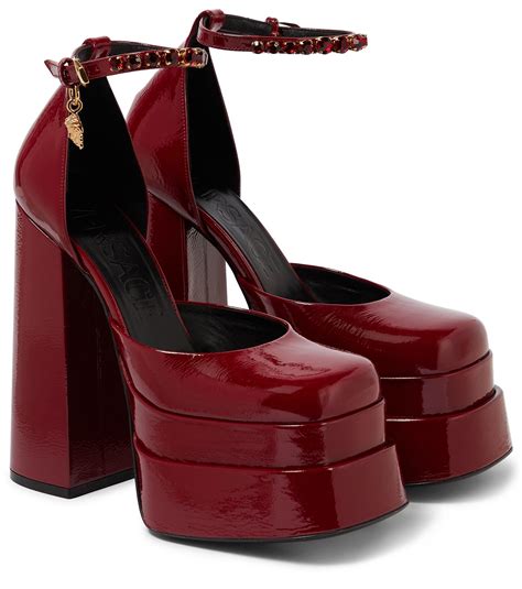 versace red medusa lidded box|Versace platform heels medusa.